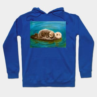 Mom and Baby Otters Hoodie